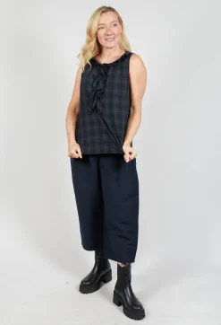 Sleeveless Top in Tartan Asphalt