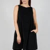Sleeveless Tunic V in Black