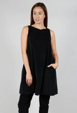 Sleeveless Tunic V in Black