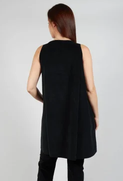 Sleeveless Tunic V in Black