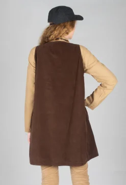 Sleeveless Tunic V in Coffee