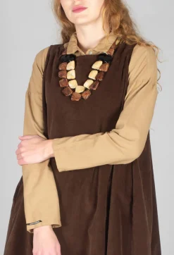 Sleeveless Tunic V in Coffee