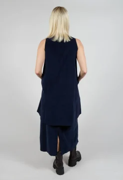 Sleeveless Tunic V in Ink
