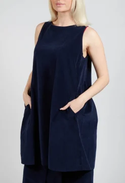 Sleeveless Tunic V in Ink