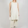 Sleeveless Tunic V in Off White