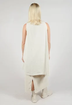 Sleeveless Tunic V in Off White