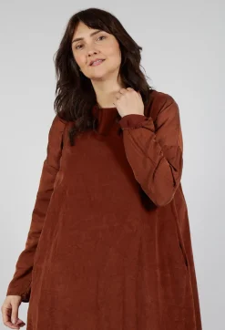 Sleeveless Tunic V in Rust