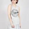 Sleeveless Vest in Moon Print