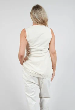 Sleeveless Vest Top in Black Paint