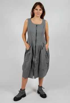 Sleeveless Zip Through Dress in Rock