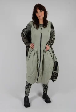Sleeveless Zip Through Dress in Defender