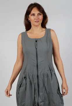 Sleeveless Zip Through Dress in Rock