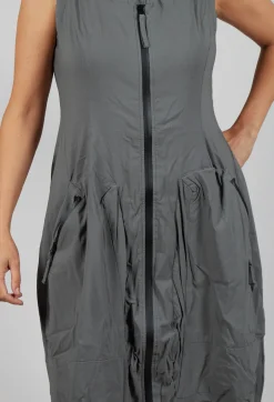 Sleeveless Zip Through Dress in Rock