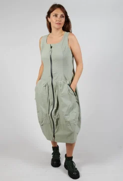 Sleeveless Zip Through Dress in Defender