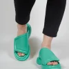 Sliders with Chunky Soles in Green