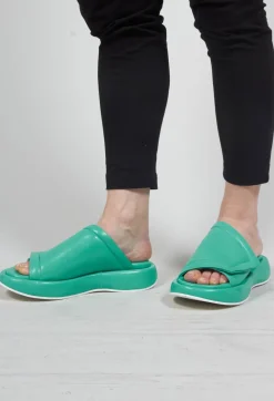 Sliders with Chunky Soles in Green