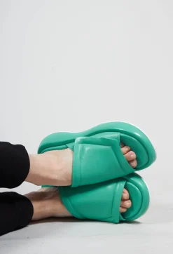 Sliders with Chunky Soles in Green