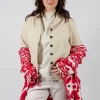 Slim Double Button Jacket in Bone