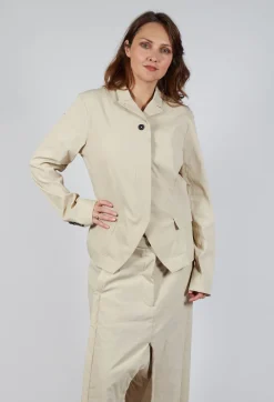 Slim Double Button Jacket in Bone