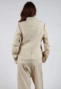 Slim Double Button Jacket in Bone