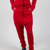 Slim Drop Crotch Trousers in Cardinal