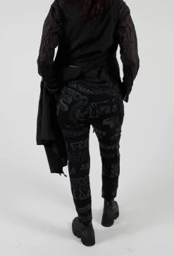 Slim Leg Joggers in Black Shiny Print