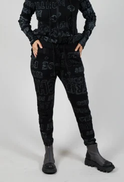 Slim Leg Joggers in Black Shiny Print