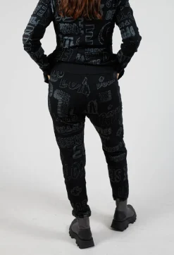 Slim Leg Joggers in Black Shiny Print