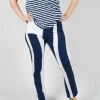 Slim Leg Pull On Trousers in Navy Print