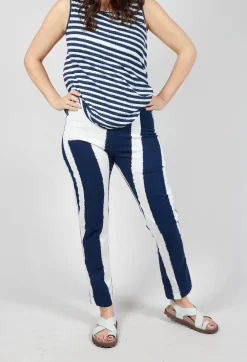 Slim Leg Pull On Trousers in Navy Print
