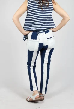 Slim Leg Pull On Trousers in Navy Print