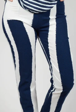 Slim Leg Pull On Trousers in Navy Print
