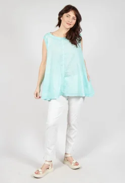 Slim Leg Pull On Trousers in Offwhite