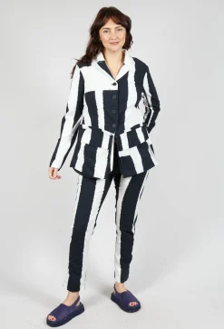 Slim Leg Pull On Trousers in Black Print