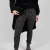 Slim Leg Trousers in Black Print