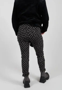 Slim Leg Trousers in Black Print