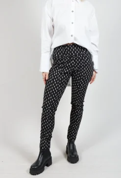 Slim Leg Trousers in Black Print