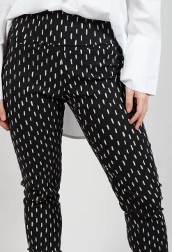 Slim Leg Trousers in Black Print