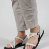 Slim Strap Sandals in Gasoline Bianco Ottico