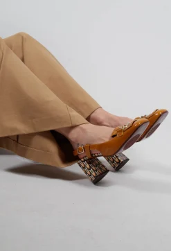 Sling Back Heel with Fringing Detail