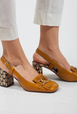 Sling Back Heel with Fringing Detail