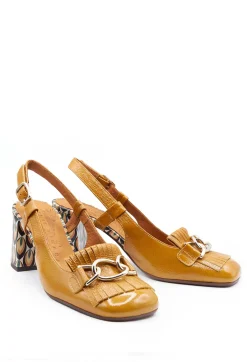 Sling Back Heel with Fringing Detail