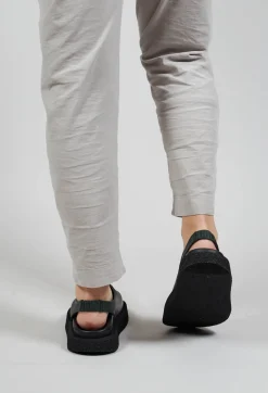 Slingback Shoes with Platform Sole in Gasoline Bottle