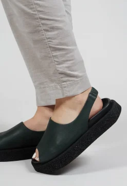 Slingback Shoes with Platform Sole in Gasoline Bottle