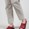 Slingback Slip On Sandals in Gasoline Rosso