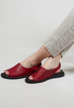 Slingback Slip On Sandals in Gasoline Rosso