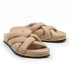 Slip On Open Toe Sandal in Slight Cuoio