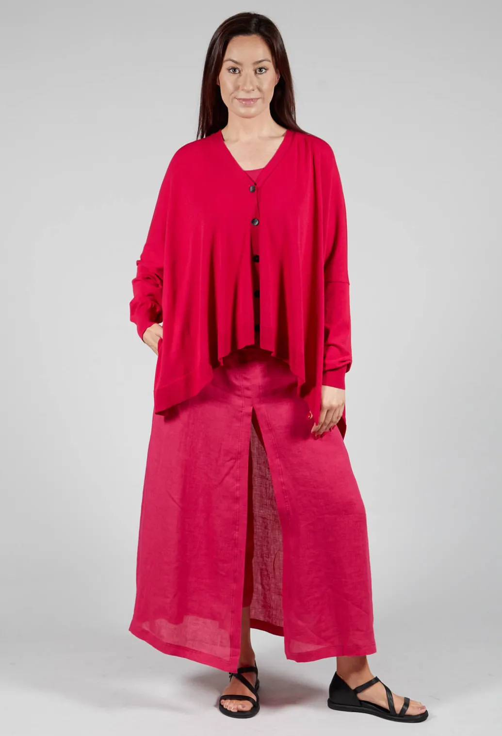 Slouch Cardigan in Raspberry