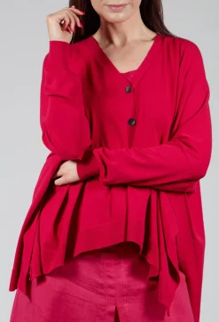 Slouch Cardigan in Raspberry