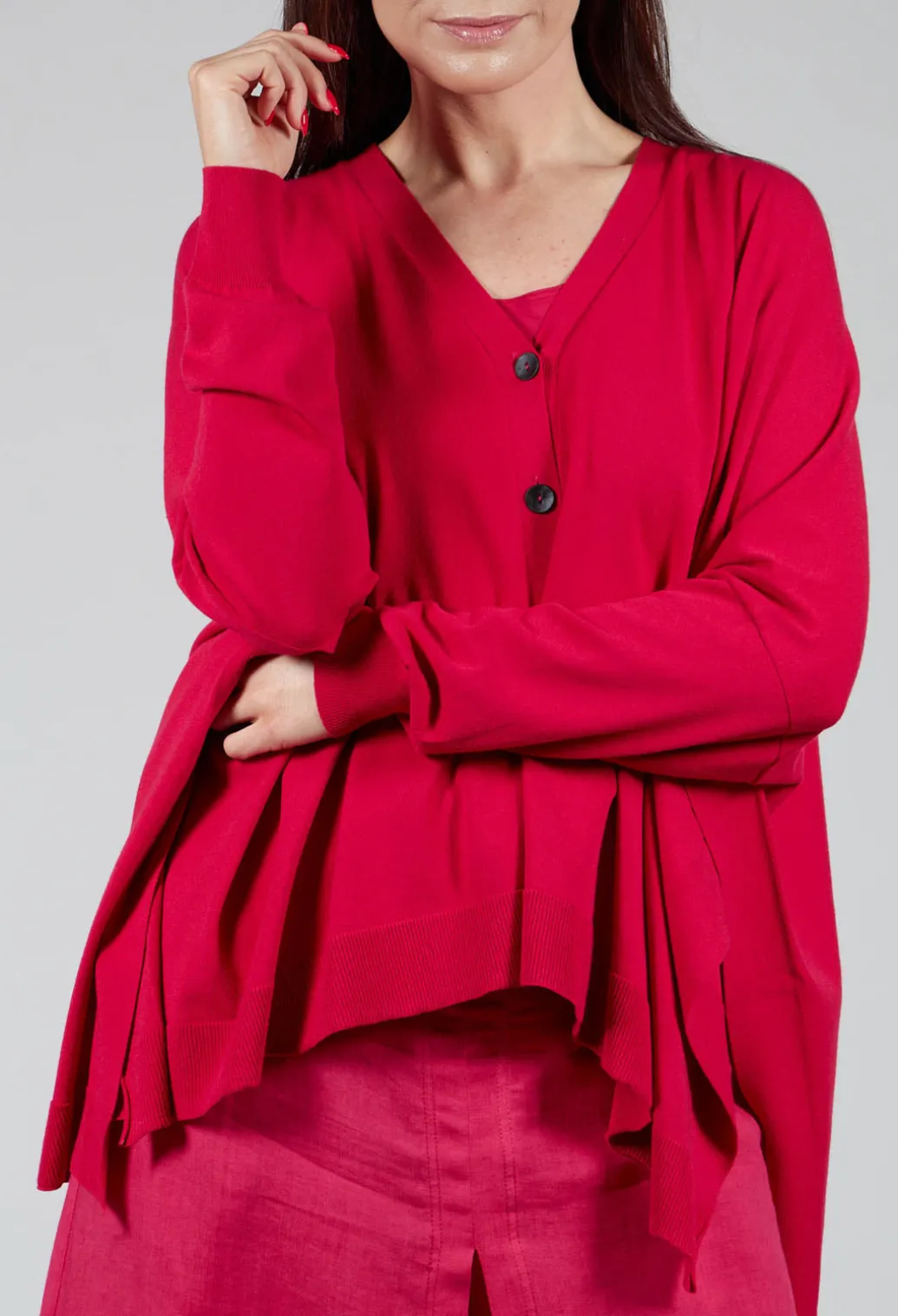 Slouch Cardigan in Raspberry